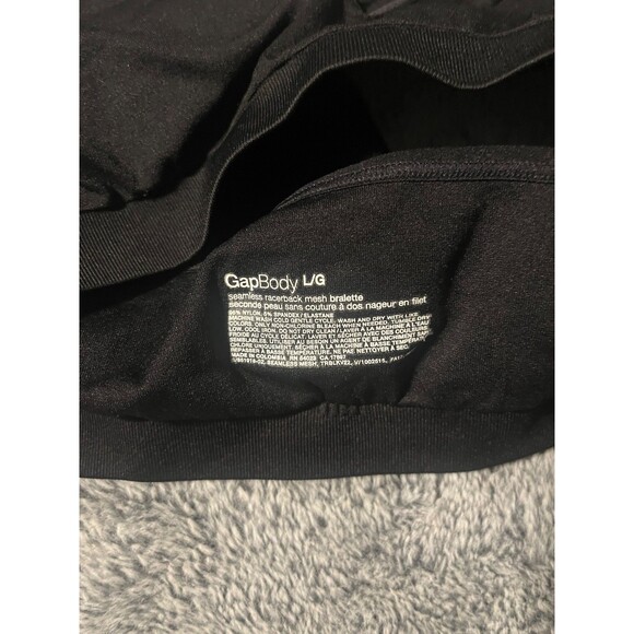 NWOT GapBody Seamless Racerback Mesh Wireless Bralette Size Large - Black - Picture 3 of 3